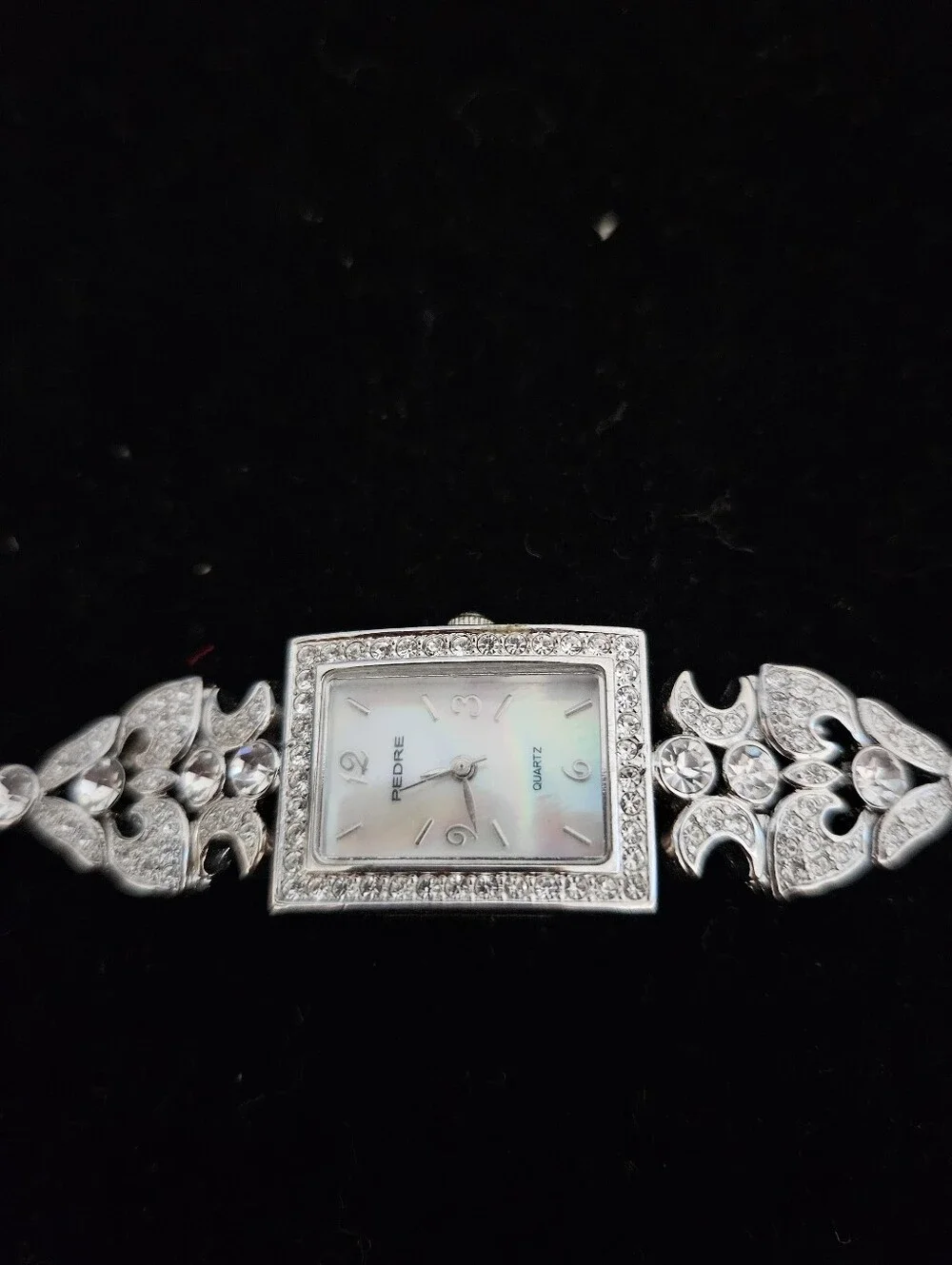 Pedre Silver Crystal Floral Bracelet Watch - Women's Dress Watch